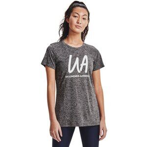 Under Armour Heather Gray & White Signature Tee Shirt, Short Sleeve, Size S, NWT